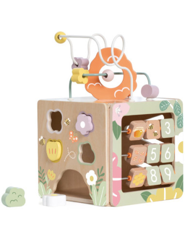 CLASSIC WORLD Drewniana Kostka Edukacyjna Sensoryczna 5w1