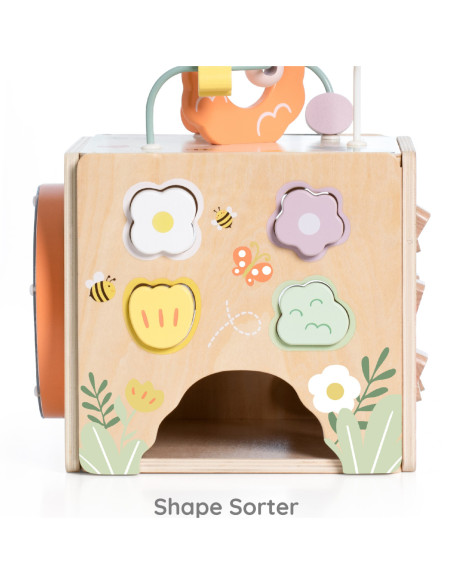 CLASSIC WORLD Drewniana Kostka Edukacyjna Sensoryczna 5w1