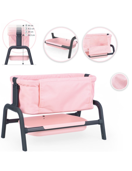 Smoby Łóżeczko Maxi-Cosi Quinny dla Lalek 38 cm ze Schowkiem i Regulacją Wysokości
