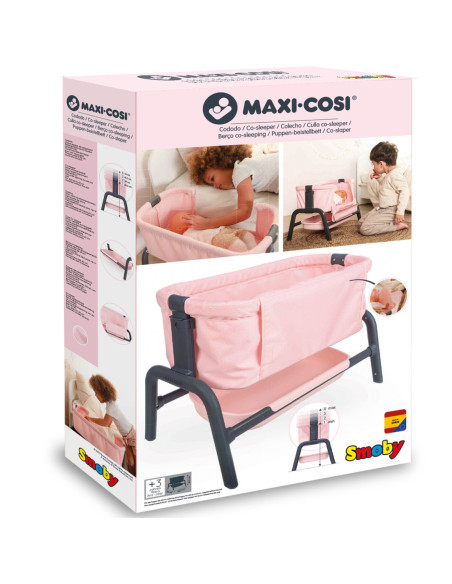 Smoby Łóżeczko Maxi-Cosi Quinny dla Lalek 38 cm ze Schowkiem i Regulacją Wysokości