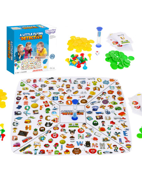 WOOPIE Gra Planszowa 2w1 Mały Detektw + Chińczyk