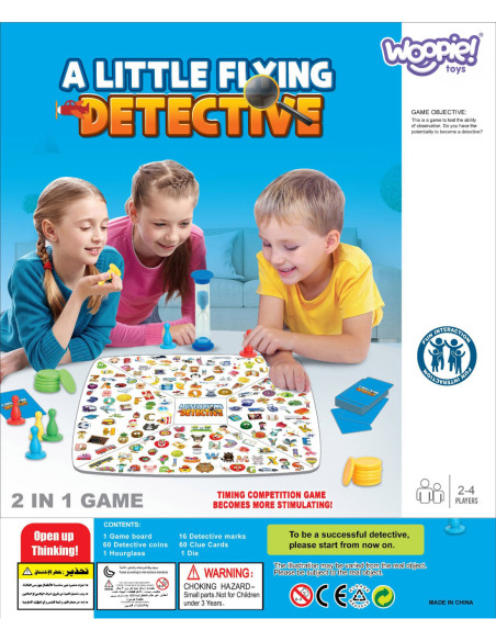 WOOPIE Gra Planszowa 2w1 Mały Detektw + Chińczyk