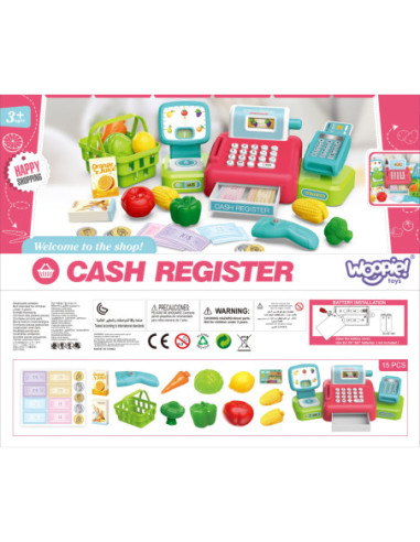 WOOPIE Kasa Sklepowa z Akcesoriami i Wózkiem Na Zakupy