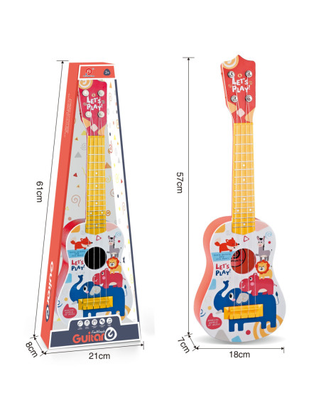 WOOPIE Gitara Klasyczna dla Dzieci Czerwona 57cm