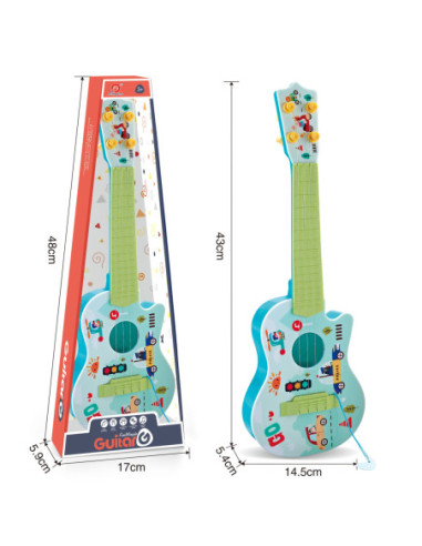 WOOPIE Gitara Akustyczna dla Dzieci Zielona 43 cm