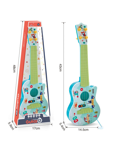 WOOPIE Gitara Akustyczna dla Dzieci Zielona 43 cm