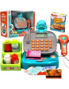 WOOPIE Kasa Sklepowa z Półką DINO Niebieski