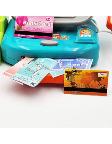 WOOPIE Kasa Sklepowa z Półką DINO Niebieski