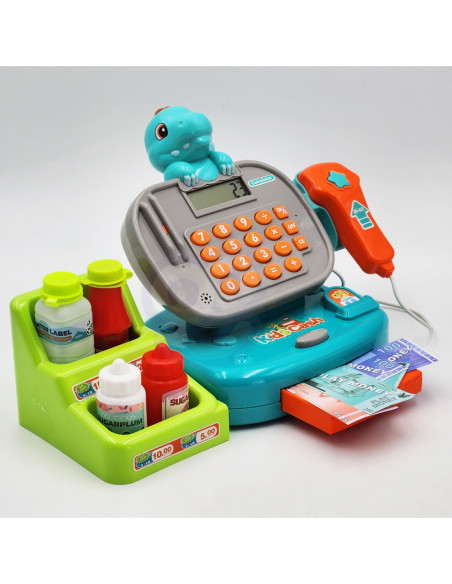 WOOPIE Kasa Sklepowa z Półką DINO Niebieski