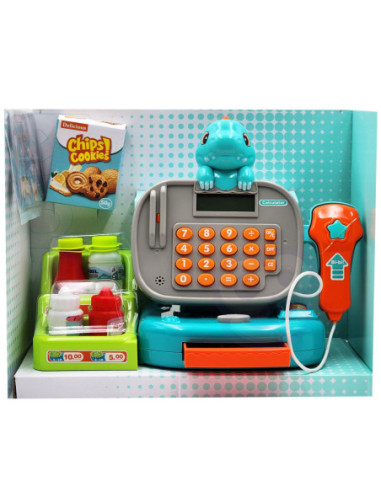 WOOPIE Kasa Sklepowa z Półką DINO Niebieski