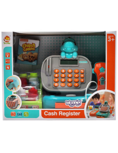 WOOPIE Kasa Sklepowa z Półką DINO Niebieski