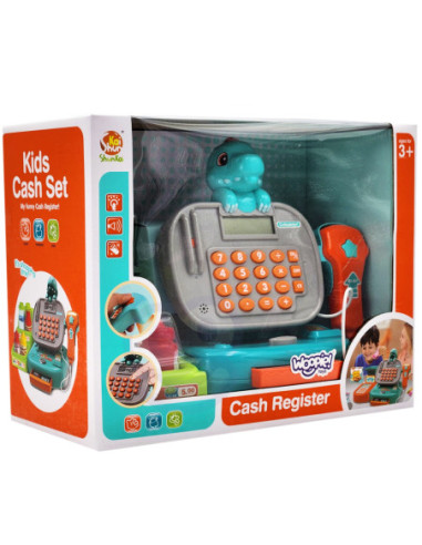 WOOPIE Kasa Sklepowa z Półką DINO Niebieski