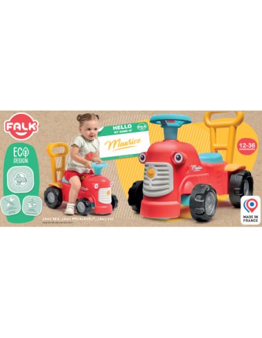 FALK Maurice Traktorek Jeździk Pchacz Odpychacz Schowek od 1 roku
