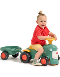 FALK Baby Maurice Green Vintage Tractor with Trailer for ages 1+