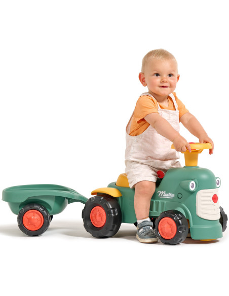 FALK Traktorek Baby Maurice Zielony Vintage z Przyczepką od 1 roku