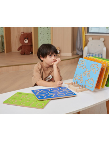 VIGA Tablica Kreślarska Pojazdy Szlaczki Nauka Pisania