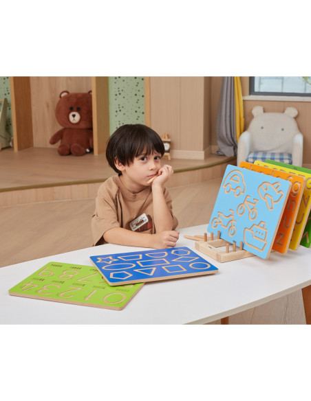 VIGA Tablica Kreślarska Pojazdy Szlaczki Nauka Pisania