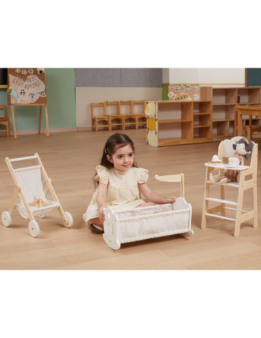 VIGA Kołyska Drewniana dla Lalek Łóżeczko