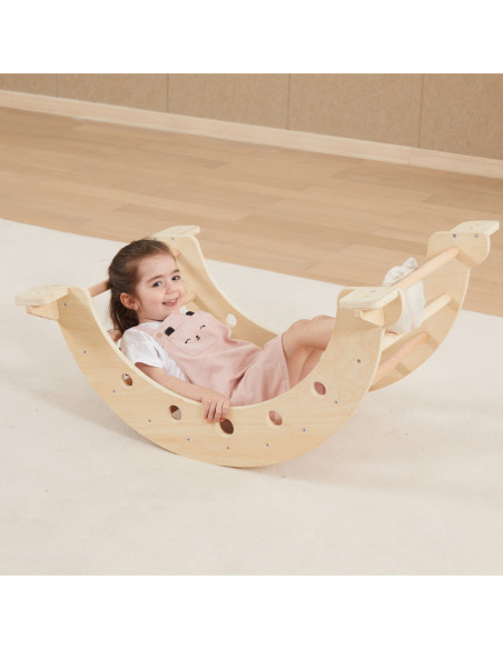 VIGA Drewniany Bujak Naturalny Montessori