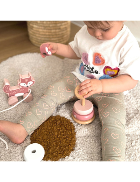 VIGA PolarB Zestaw Lisek Drewniana Piramidka + Lisek do Ciągnięcia