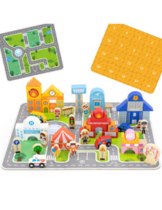 VIGA Drewniane Klocki Budowanie Miasta