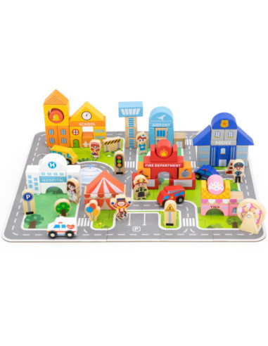 VIGA Drewniane Klocki Budowanie Miasta