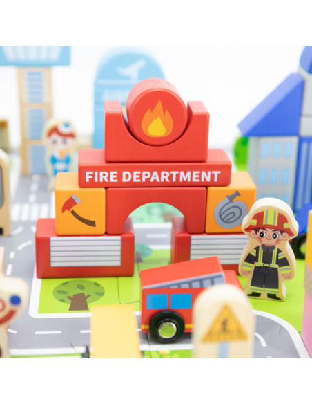 VIGA Drewniane Klocki Budowanie Miasta