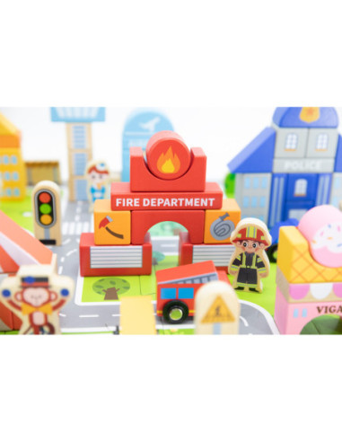 VIGA Drewniane Klocki Budowanie Miasta