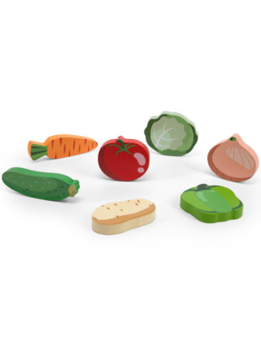 VIGA Drewniane Puzzle Układanka Montessori 2w1 Figurki Warzywa