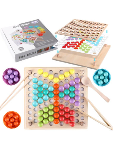 WOOPIE Kolorowe Kulki Układanka Montessori Mozaika Sorter