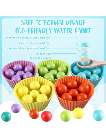 WOOPIE Kolorowe Kulki Układanka Montessori Mozaika Sorter