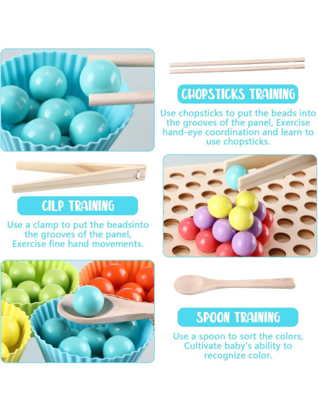 WOOPIE Kolorowe Kulki Układanka Montessori Mozaika Sorter