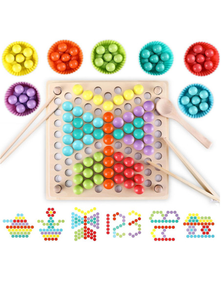 WOOPIE Kolorowe Kulki Układanka Montessori Mozaika Sorter
