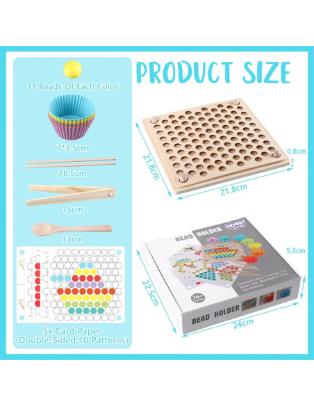 WOOPIE Kolorowe Kulki Układanka Montessori Mozaika Sorter