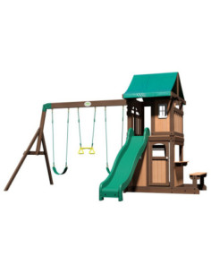 Drewniany Plac Zabaw Lakewood Huśtawki Zjeżdżalnia Domek Backyard