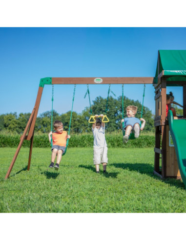 Drewniany Plac Zabaw Lakewood Huśtawki Zjeżdżalnia Domek Backyard