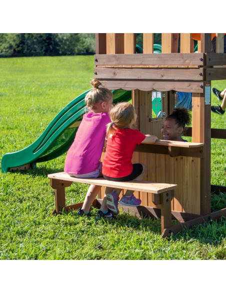 Drewniany Plac Zabaw Lakewood Huśtawki Zjeżdżalnia Domek Backyard