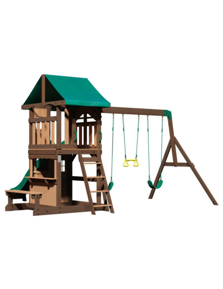 Drewniany Plac Zabaw Lakewood Huśtawki Zjeżdżalnia Domek Backyard