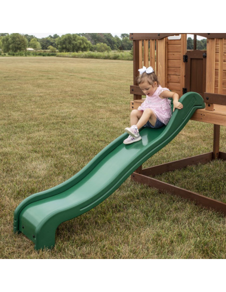 Drewniany Plac Zabaw Echo Heights Zjeżdżalnia Domek Kuchnia Backyard