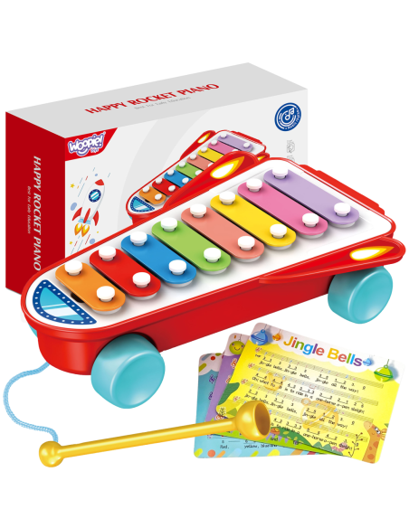 WOOPIE BABY Cymbałki Rakieta Kosmiczna Czerwona 18m+