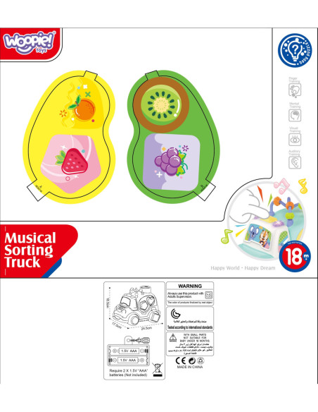 WOOPIE BABY Samochodzik Muzyczny Sorter Niebieski