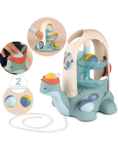 SMOBY LITTLE Żółw do Ciągnięcia ze Zjeżdżalnią dla Piłeczek 12m+
