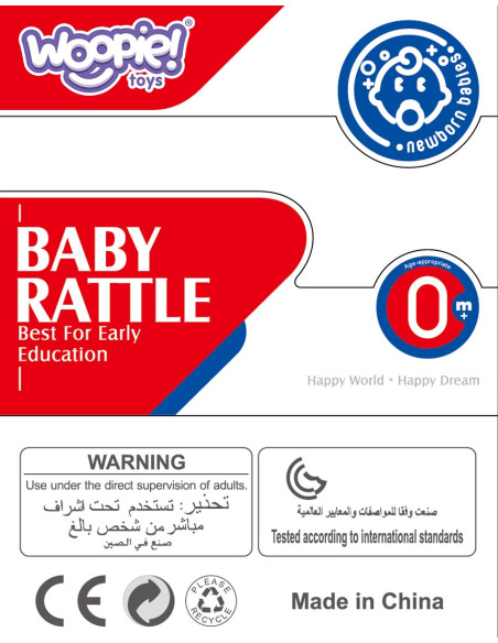 WOOPIE BABY Grzechotka Biało-Czarna Panda 0m+