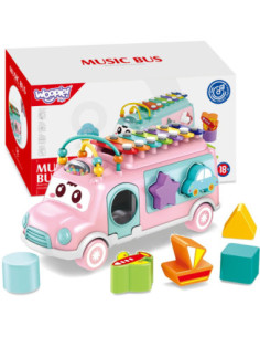 WOOPIE BABY Samochodzik Muzyczny Sorter z Cymbałkami Różowy