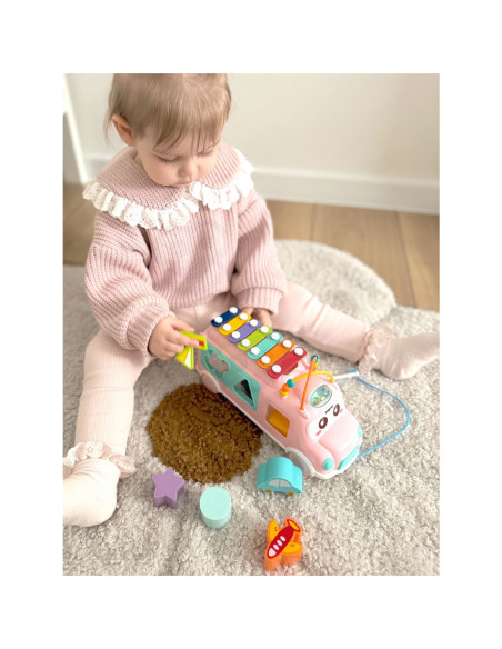 WOOPIE BABY Samochodzik Muzyczny Sorter z Cymbałkami Różowy