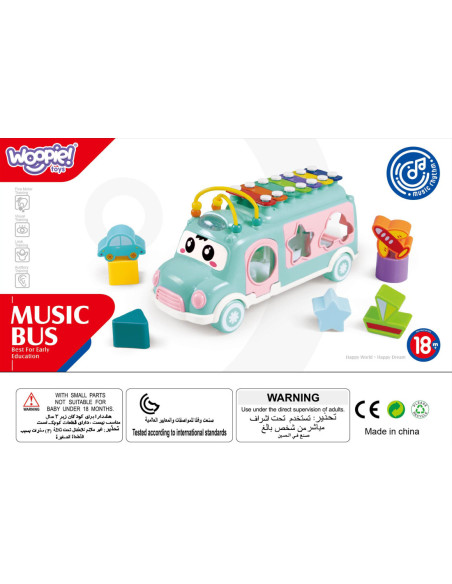 WOOPIE BABY Samochodzik Muzyczny Sorter z Cymbałkami Różowy