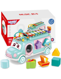 WOOPIE BABY Musical Car Sorter with Cymbals Green