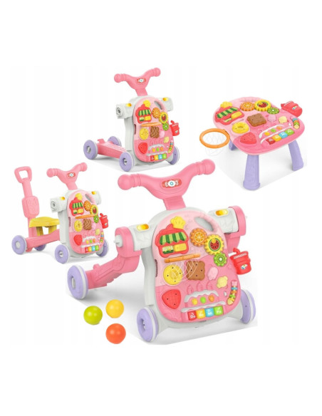 WOOPIE BABY Chodzik 5w1 Multifunkcyjny Różowy 1+