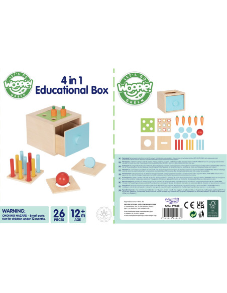 WOOPIE GREEN Drewniana Szuflada Edukacyjna Sorter Montessori