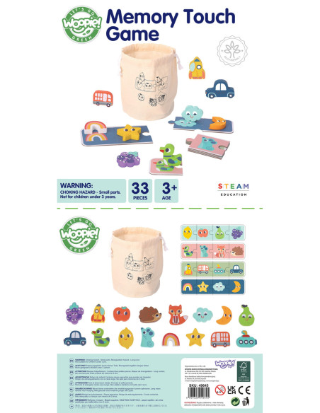 WOOPIE GREEN Układanka Sensoryczna Memory Kształty FSC